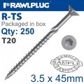 TORX T20 CHIPBOARD SCREW 3.5X45MM X250-BOX